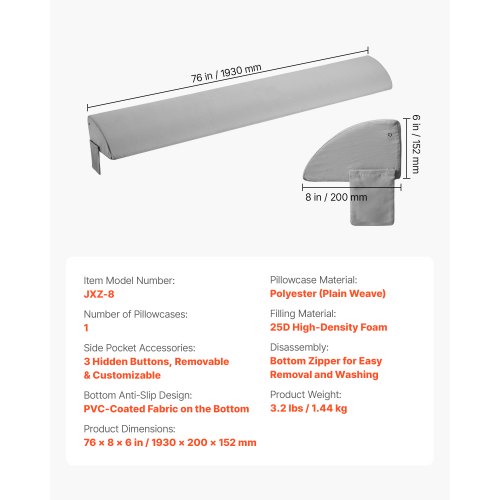 Kilkudde för huvudgavel 190 x 20 x 15 cm Fyllnadsmedel för glipor på 0–13 cm |  EU