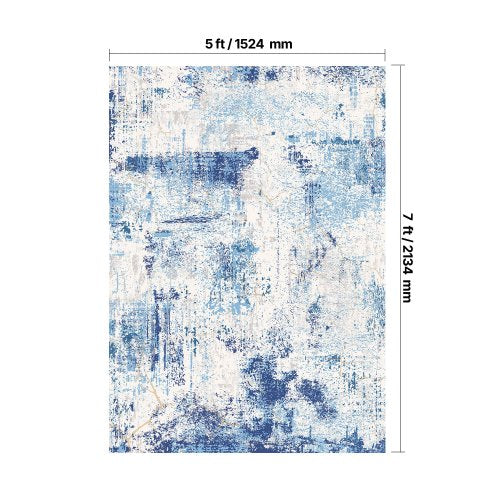 Stor Matta 1,5x2,1 m Halkfri och rivtålig Golvmatta Modern Blå