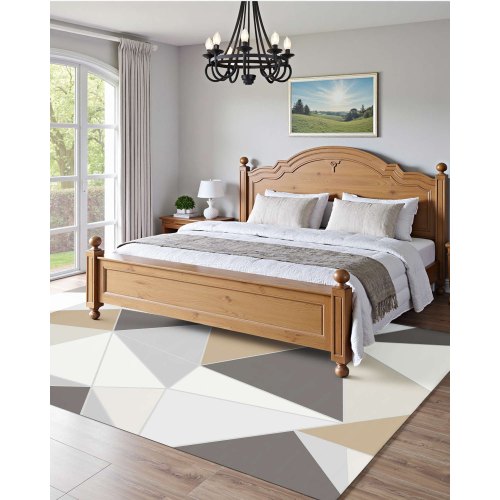 Stor Matta 1,5x2,1m Halkfri Golvmatta Modern Antracitgrå