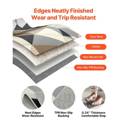 Stor Matta 1,5x2,1m Halkfri Golvmatta Modern Antracitgrå