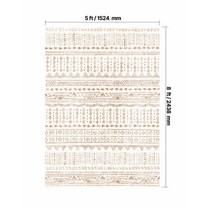 Großer Teppich 1,5x2,4m rutschfeste und reißfeste Bodenmatte Modern Beige