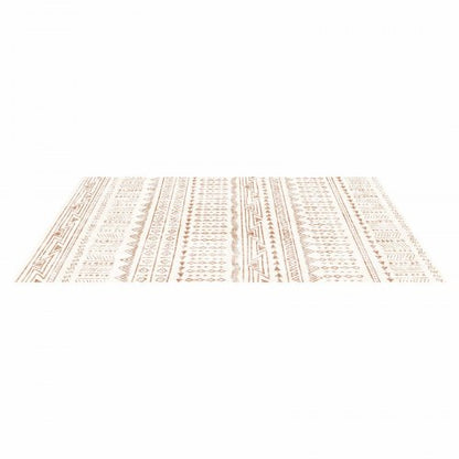Großer Teppich 1,5x2,4m rutschfeste und reißfeste Bodenmatte Modern Beige