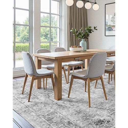 Großer Teppich 1,8x2,7 m rutschfeste und reißfeste Bodenmatte Bohemian Grau