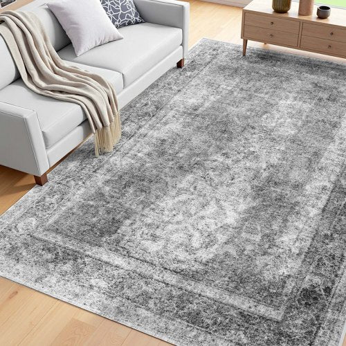 Großer Teppich 1,8x2,7 m rutschfeste und reißfeste Bodenmatte Bohemian Grau
