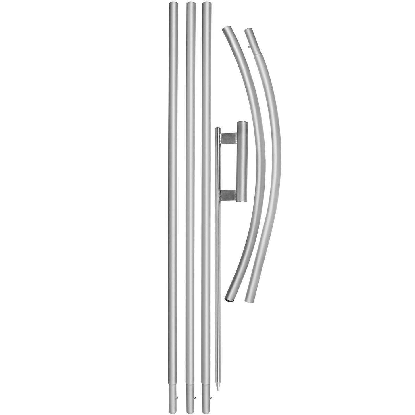 Reklamflaggstång, 10 x fjäderflaggbuntar med markspets, 16 fot vindstilla flaggstångsset med markmonteringsstav, 6 st Swooper flaggstångssats, skyltflagga för företag skyltfönster