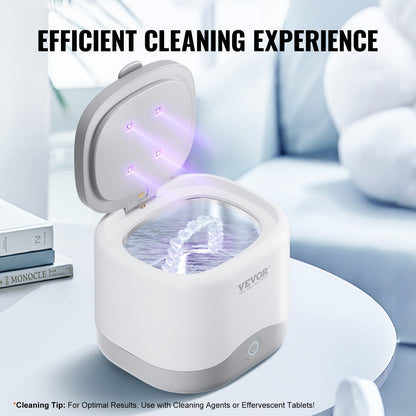 Ultrasonic Cleaner for Dentures, 200ML Retainer Cleaner Machine with UV Light, 30W Cleaning Machine for Dental, Retainer, Aligner, Braces, Mouth Guards, Toothbrush Head, Shaver Head, Jewelry