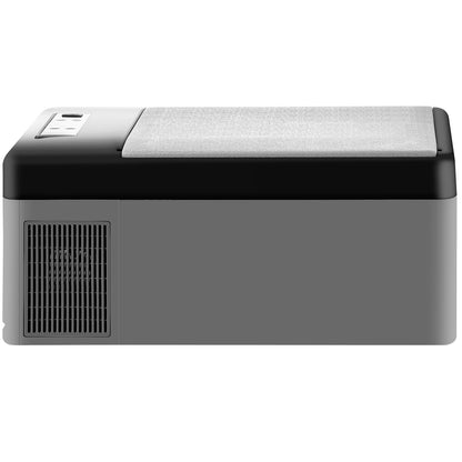 Tragbarer Auto-Gefrierschrank, 15 l tragbarer Kühlschrank mit Gefrierfach, Camping-Gefrierschrank mit zwei Lagerzonen, -4 ℉ ~ 50 ℉ 12-Volt-Kühlschrank mit Gefrierfach, Auto-Gefrierschrank für Auto und Zuhause, DC 12/24 V, AC 100–240 V, USB-Anschluss