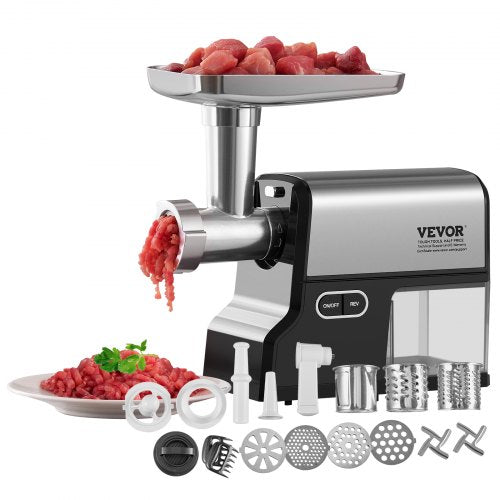 Meat Grinder, 4.2 Lbs/Min Capacity Electric Meat Grinders with Blade, Grinding Plate, Sausage Maker, Kubbe Kit, Burger Press, Chopper Attachment, Stainless Steel Meat Mincer for Home Kitchen
