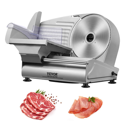 Meat Slicer, 180W Electric Deli Food Slicer with 7.5" SUS420 Stainless Steel Blade and Blade Guard, 0 - 0.6 Inch Adjustable Thickness for Home Use, Easy to Clean, Cut Meat, Bread, Ham and Cheese