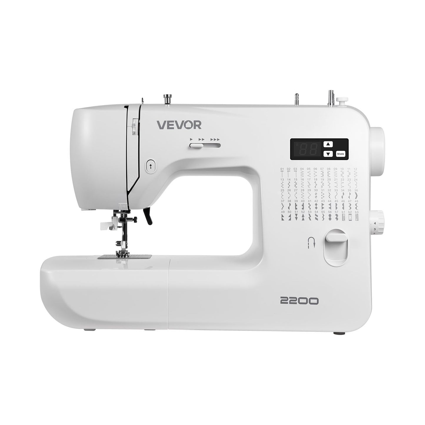 Computerized Sewing Machine, 60 Stitch Applications, with LED Screen, Foot Pedal and LED Light, Heavy-Duty Metal Frame, Digital Sewing Machine with Powerful Motor for Crafts and Mending