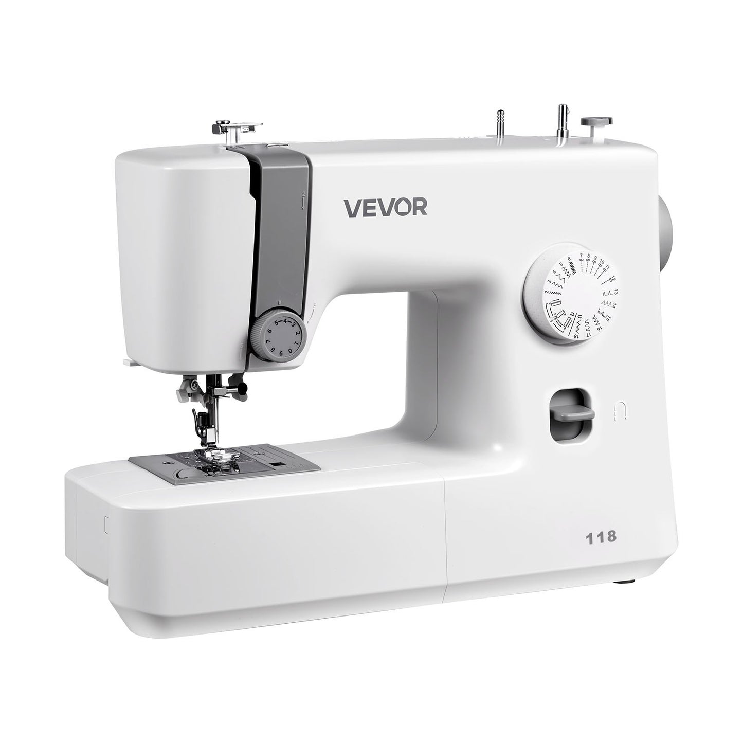 Sewing Machine, 18 Stitch Applications, with LED Light and Foot Pedal, Simple Dial Control, Interior Metal Frame, Lightweight and Portable Beginner Sewing Machine for Adults Crafts and Mending