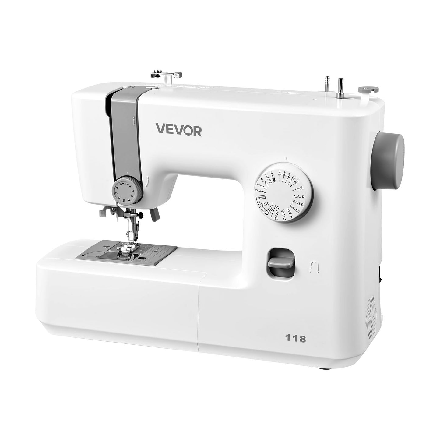 Sewing Machine, 18 Stitch Applications, with LED Light and Foot Pedal, Simple Dial Control, Interior Metal Frame, Lightweight and Portable Beginner Sewing Machine for Adults Crafts and Mending