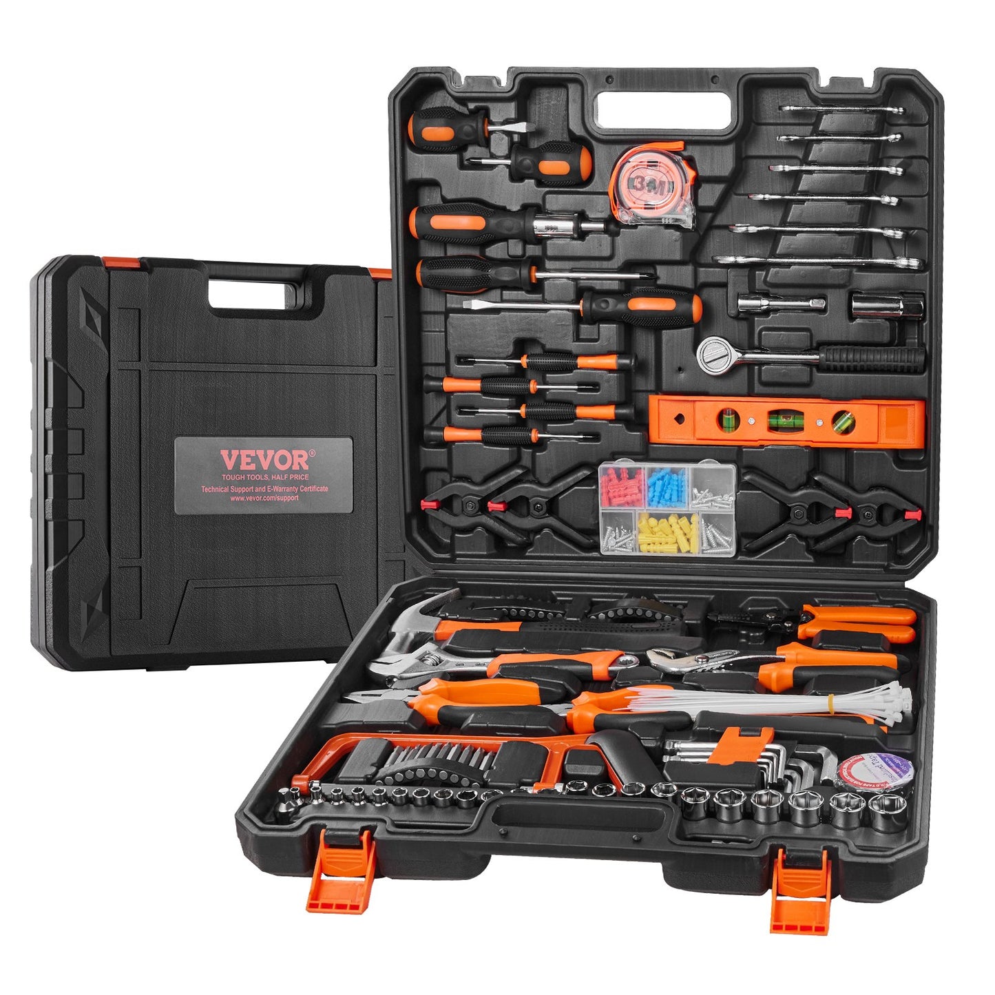 Tool kit 216 pieces general household hand tool set with portable tool bag