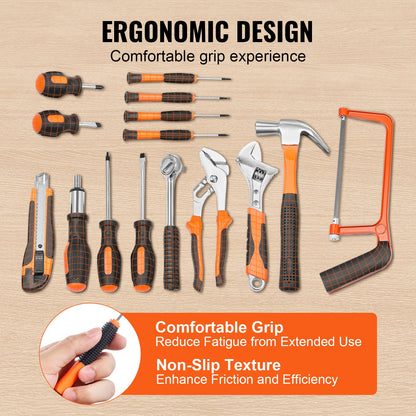 Tool Kit, 216 Piece General Household Hand Tool Set, Home Repairing Tool Kit with Portable Tool Storage Case, High-Quality Steel, for Home Maintenance, DIY Projects, and Automotive Repair