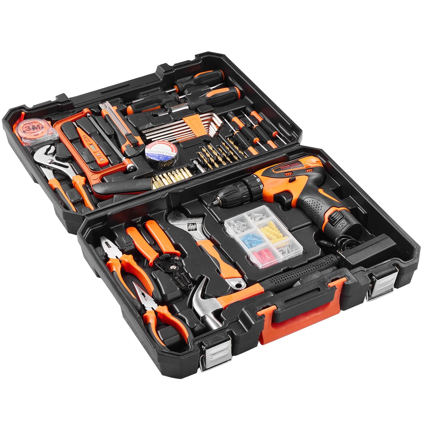 Verktygssats 146 delar hushållshandverktygsset med elektrisk borrverktygsväska