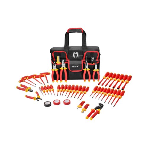Insulated Screwdriver Set, 50-Piece Professional Electrical Screwdriver Set, 1000V Insulated Electrician Tool, with Magnetic Tips, T-Handle Hex Wrench, Screwdriver, Single-Pole Voltage Tester