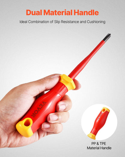Insulated Screwdriver Set, 50-Piece Professional Electrical Screwdriver Set, 1000V Insulated Electrician Tool, with Magnetic Tips, T-Handle Hex Wrench, Screwdriver, Single-Pole Voltage Tester