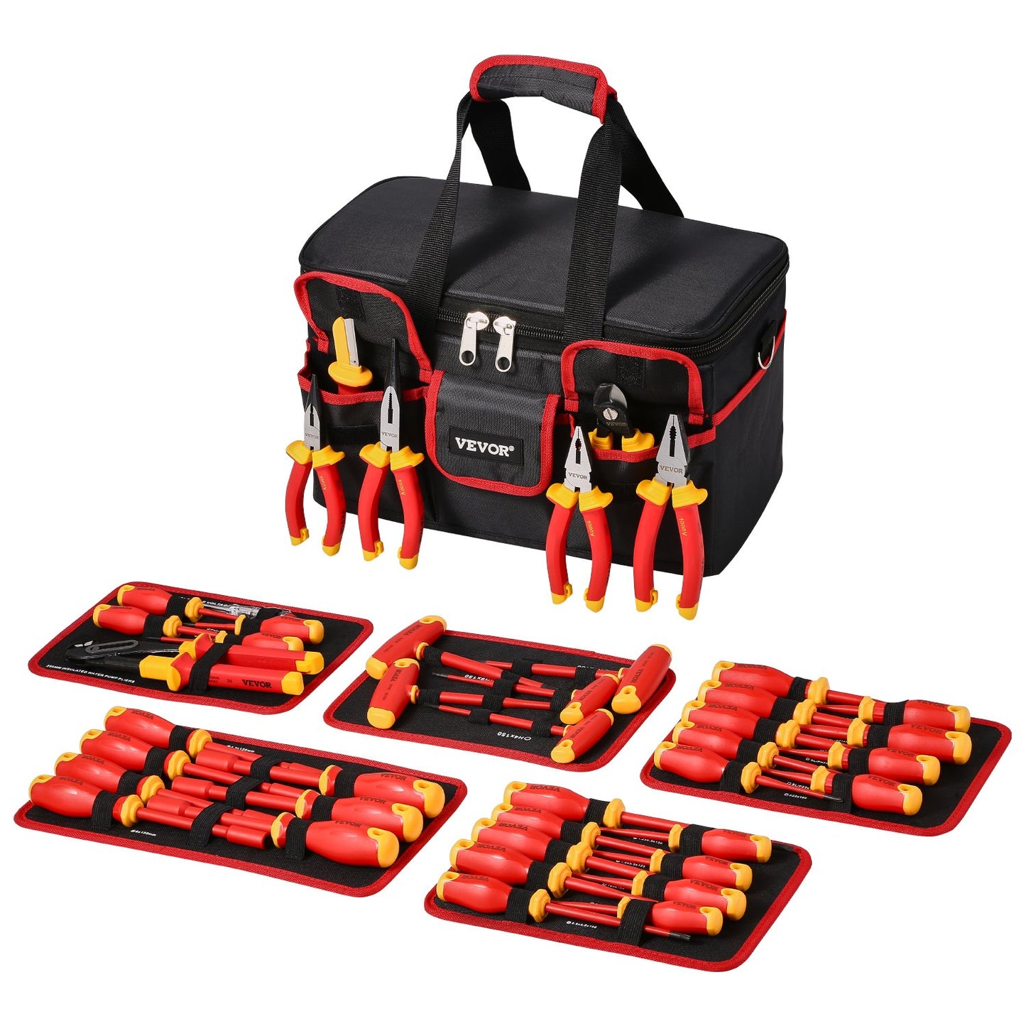 Insulated Screwdriver Set, 50-Piece Professional Electrical Screwdriver Set, 1000V Insulated Electrician Tool, with Magnetic Tips, T-Handle Hex Wrench, Screwdriver, Single-Pole Voltage Tester