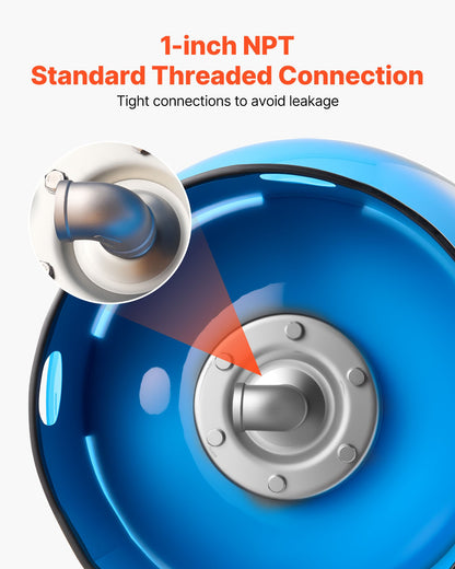 34-Gallon Vertical Well Pressure Tank, Pre-Charged Pressurized Water Tank for Well Pumps, Heavy-Duty Carbon Steel Water Storage Container for Home, School, Farm & Irrigation Systems