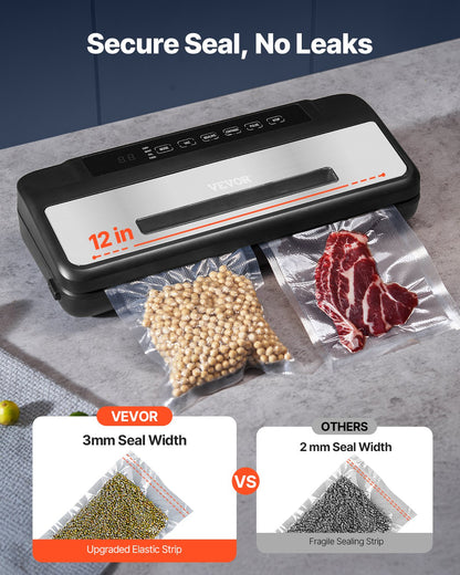 7-in-1 Vacuum Sealer Machine Compact Automatic Food Saver 120W Bags &amp; Roll