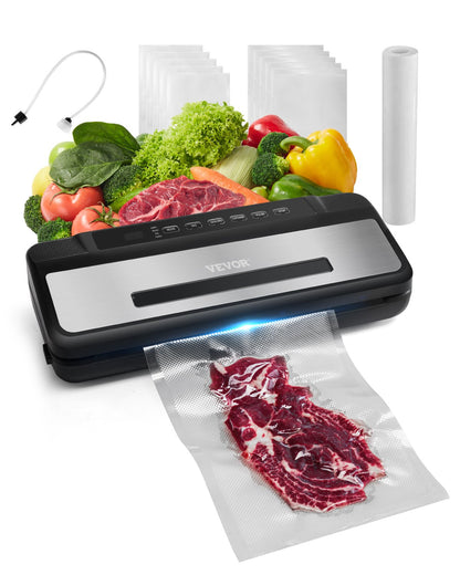 7-in-1 Vacuum Sealer Machine Compact Automatic Food Saver 120W Bags &amp; Roll