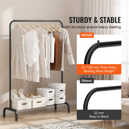 Clothes rack, Clothes rack for heavy clothes with hanging rail and storage space at the bottom, Clothes rack for guest rooms in the bedroom