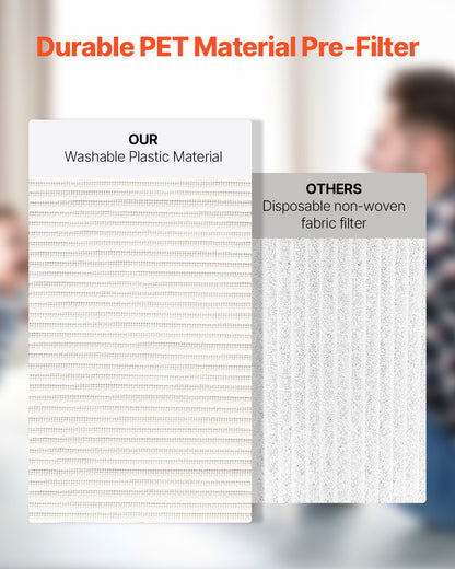 Air Purifier Replacement Filter, H13, 3-in-1 Compact & Lightweight Replacement Filter with Sturdy PET Pre-Filter, Easy-to-Grab Purifier Filter with Activated Carbon, Fit for Square Purifier