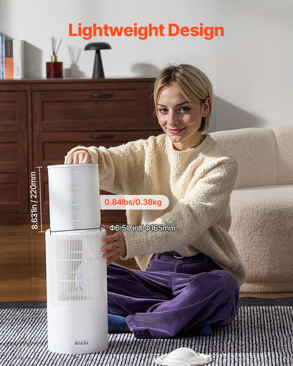 Air Purifier Replacement Filter, H11, 2-in-1 Compact & Lightweight Replacement Filter with PET Pre-Filter, Easy-to-Grab Purifier Filter with Non-Woven Fabric, Fit for Cylindrical Purifier