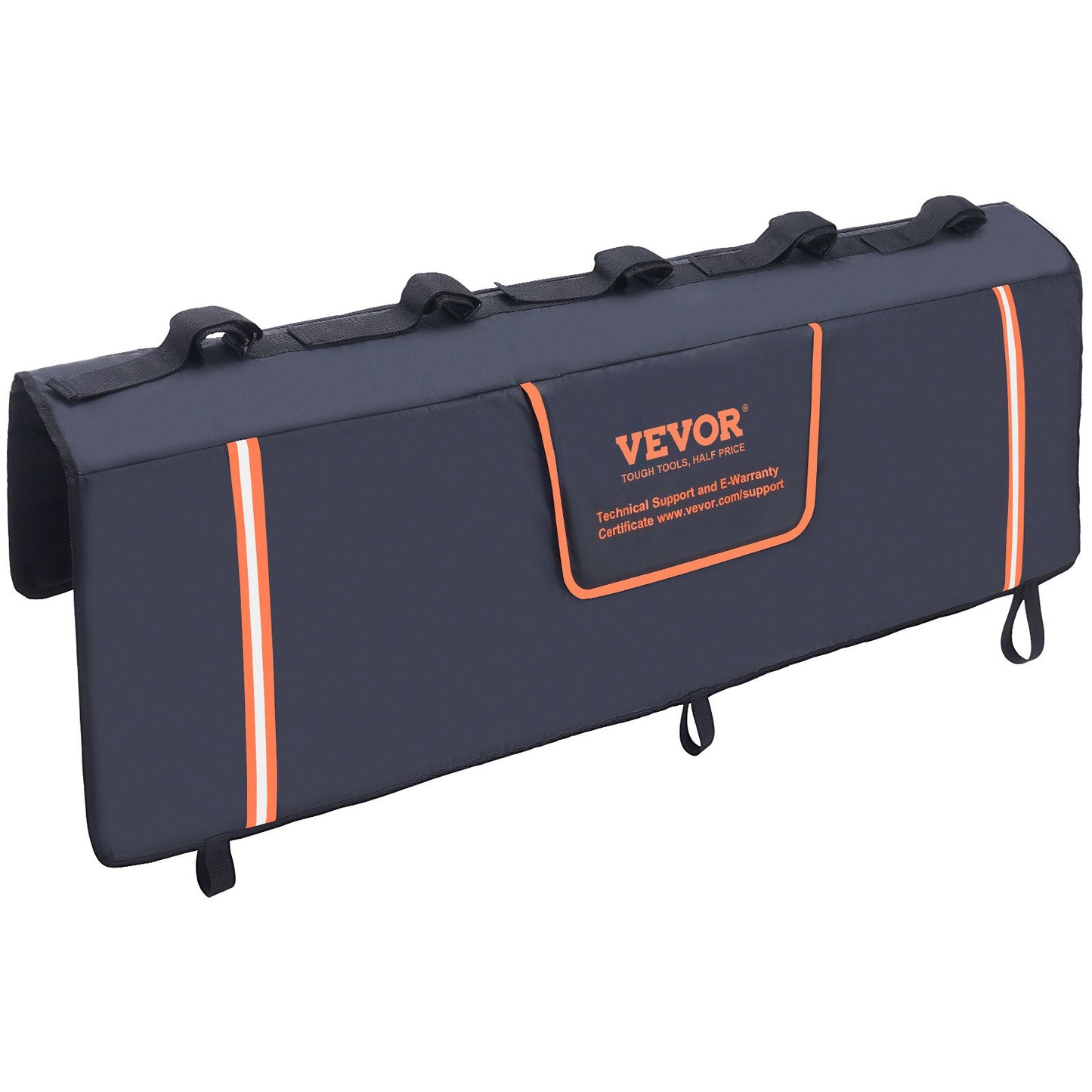 Tailgate bike pad, 53" truck tailgate for 5 mountain bikes, tailgate protector pad with reflective strips and tool pockets, tailgate pad with camera opening for mid-sized pickups