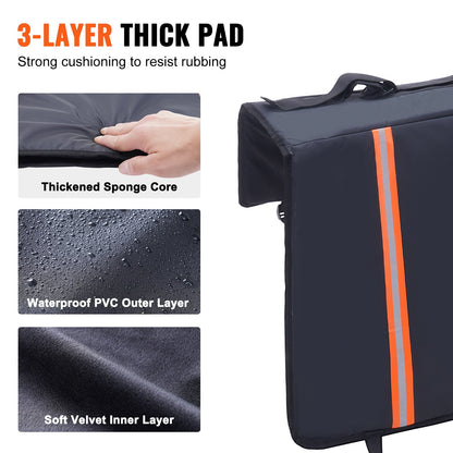 Tailgate Bike Pad, 62" Truck Tailgate Pad Carry 6 Mountain Bikes, Tailgate Protection Pad with Reflective Strips and Tool Pockets, Tailgate Pad with Rear Camera Opening for Pickup Trucks