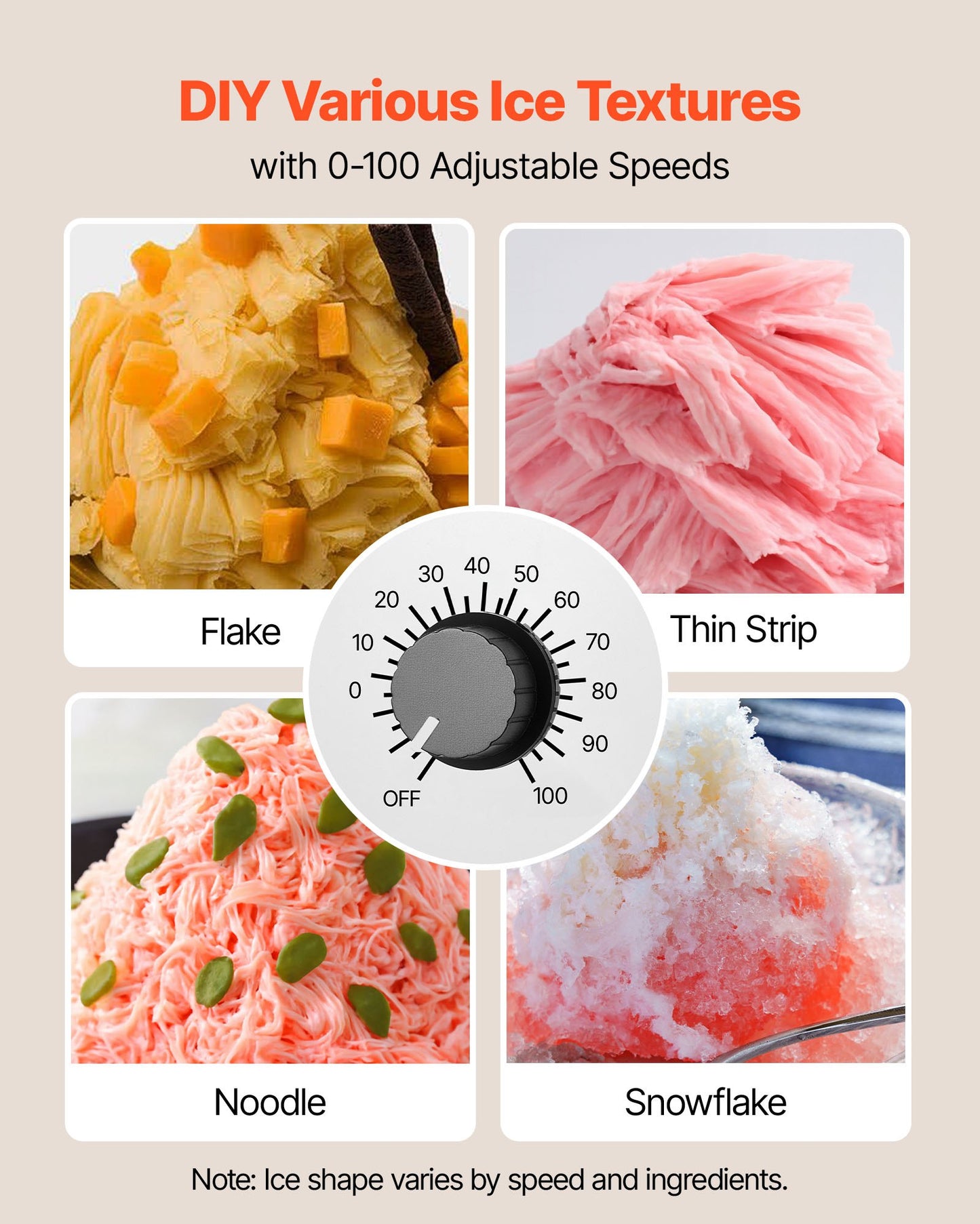 Snowflake Ice Machine, 176LBS/24H Snowflake Ice Maker, Ice-Shaver Machine with Stainless Steel Blade, Electric Snow Cone Maker with 0.48Gal Tank, 90S Fast Pre-Cooling, for Home & Small Gathering