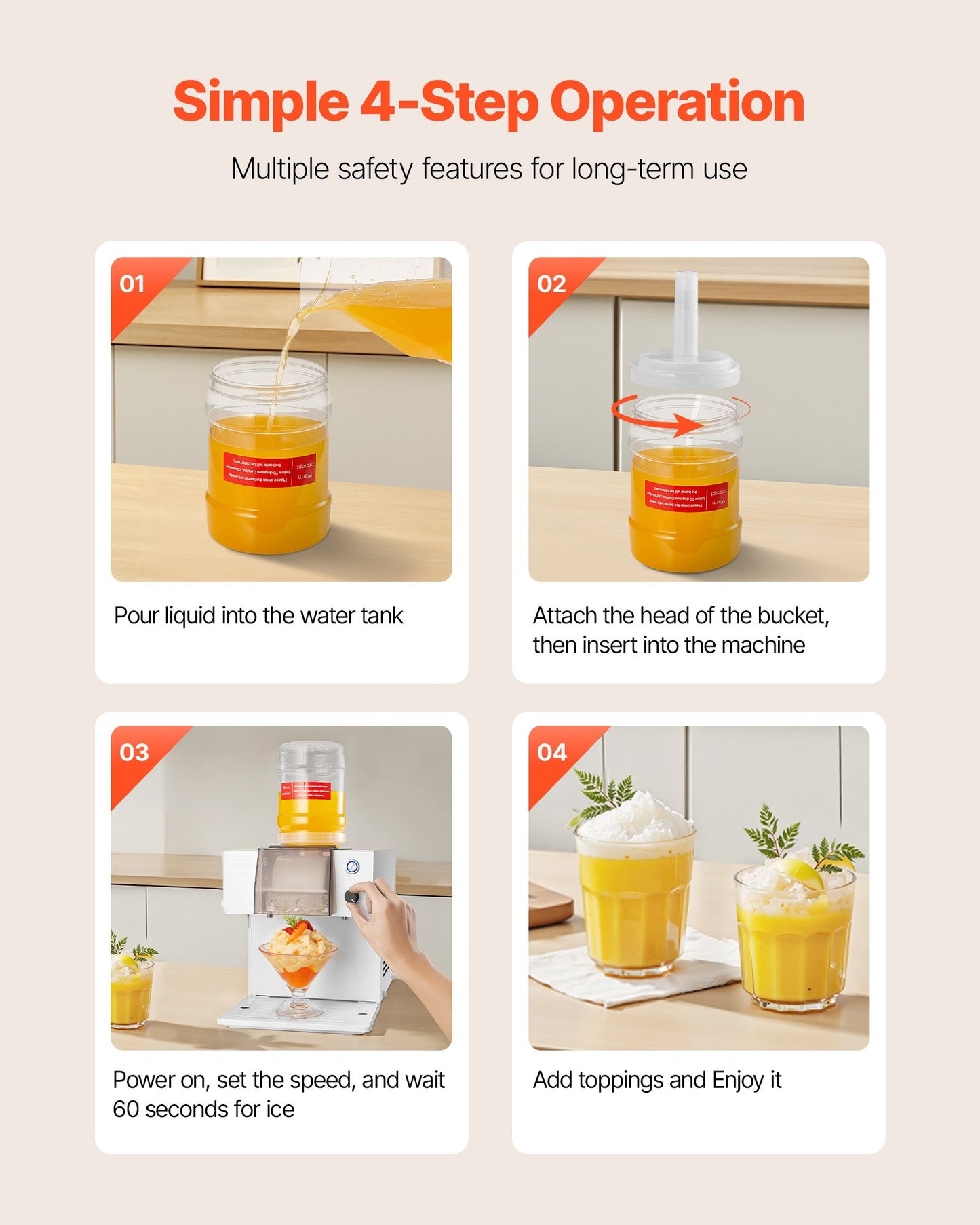 Snowflake Ice Machine, 176LBS/24H Snowflake Ice Maker, Ice-Shaver Machine with Stainless Steel Blade, Electric Snow Cone Maker with 0.48Gal Tank, 90S Fast Pre-Cooling, for Home & Small Gathering