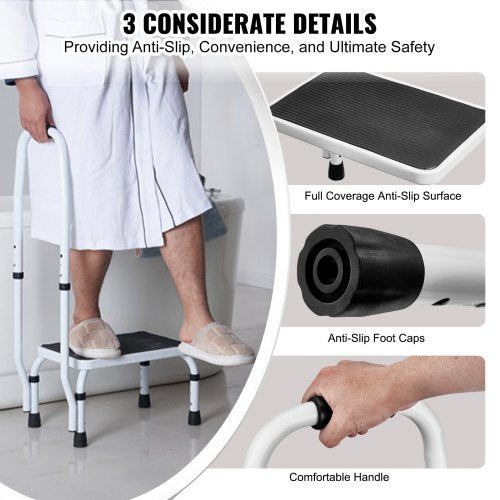 Trittleiter, 3-fach höhenverstellbar, mit Griff, maximale Belastung 150 kg, für Wohnmobile | EU