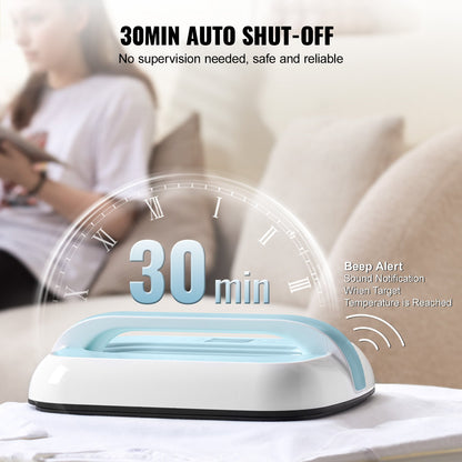 Heat Press Machine, 12 x 10 inches Portable Heat Press, Dual-Tube Even Heating, Heat Transfer Machine with Precise Temp Control and Auto-Off, Sublimation Machine for T-shirts/Bags, Blue+White