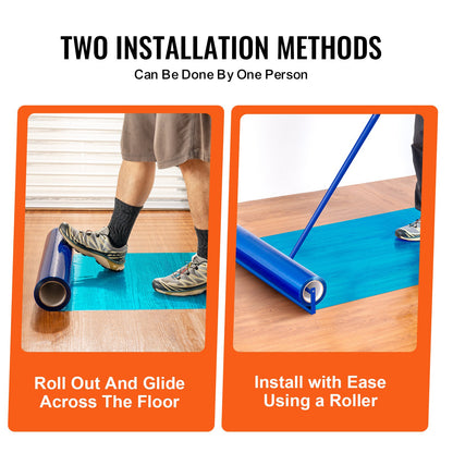 Bodenschutzfolie 24" x 200" Selbstklebender Auto-Mattenschutz PE Blau