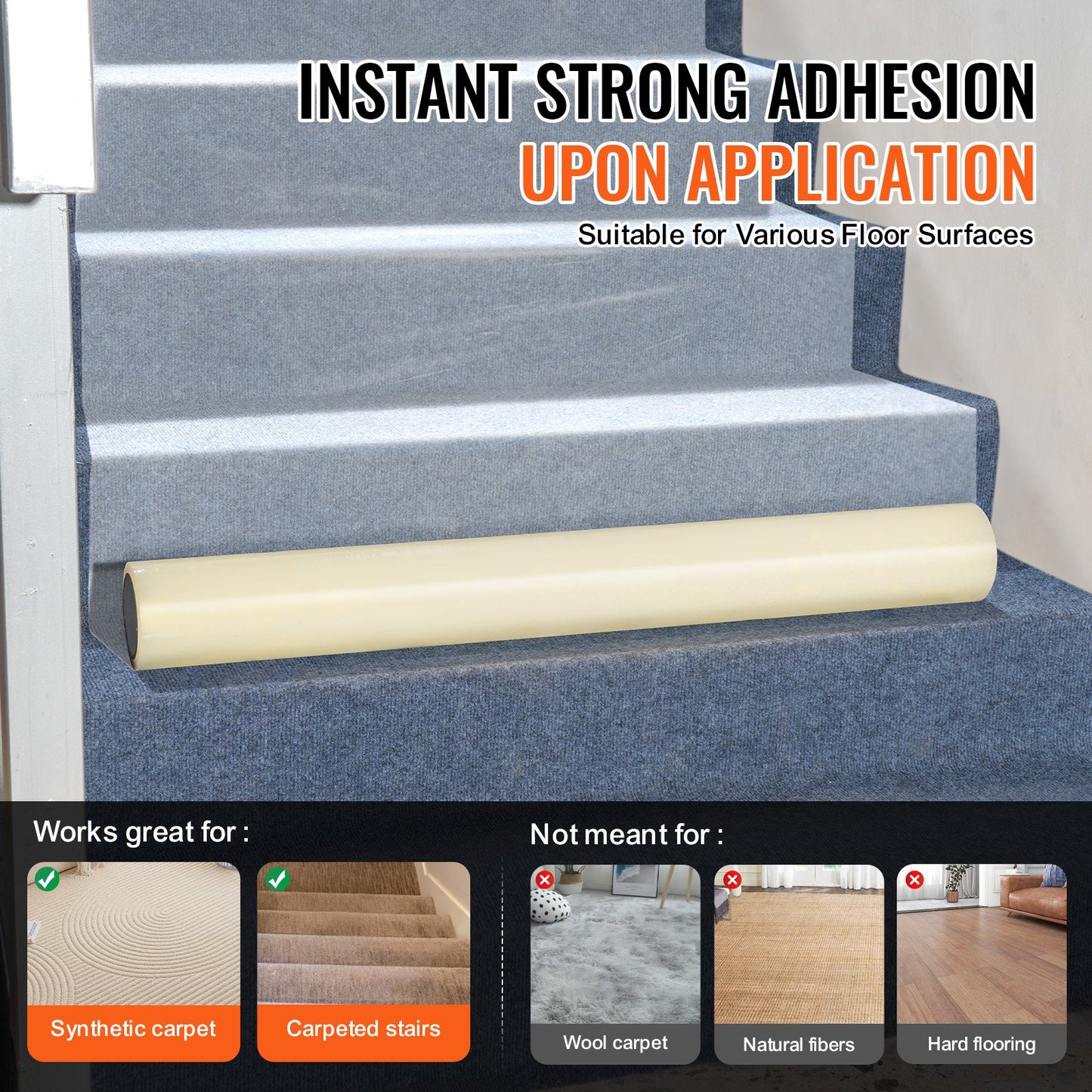 Teppichschutzfolie 24" x 200" selbstklebend Auto Teppichschutz PE