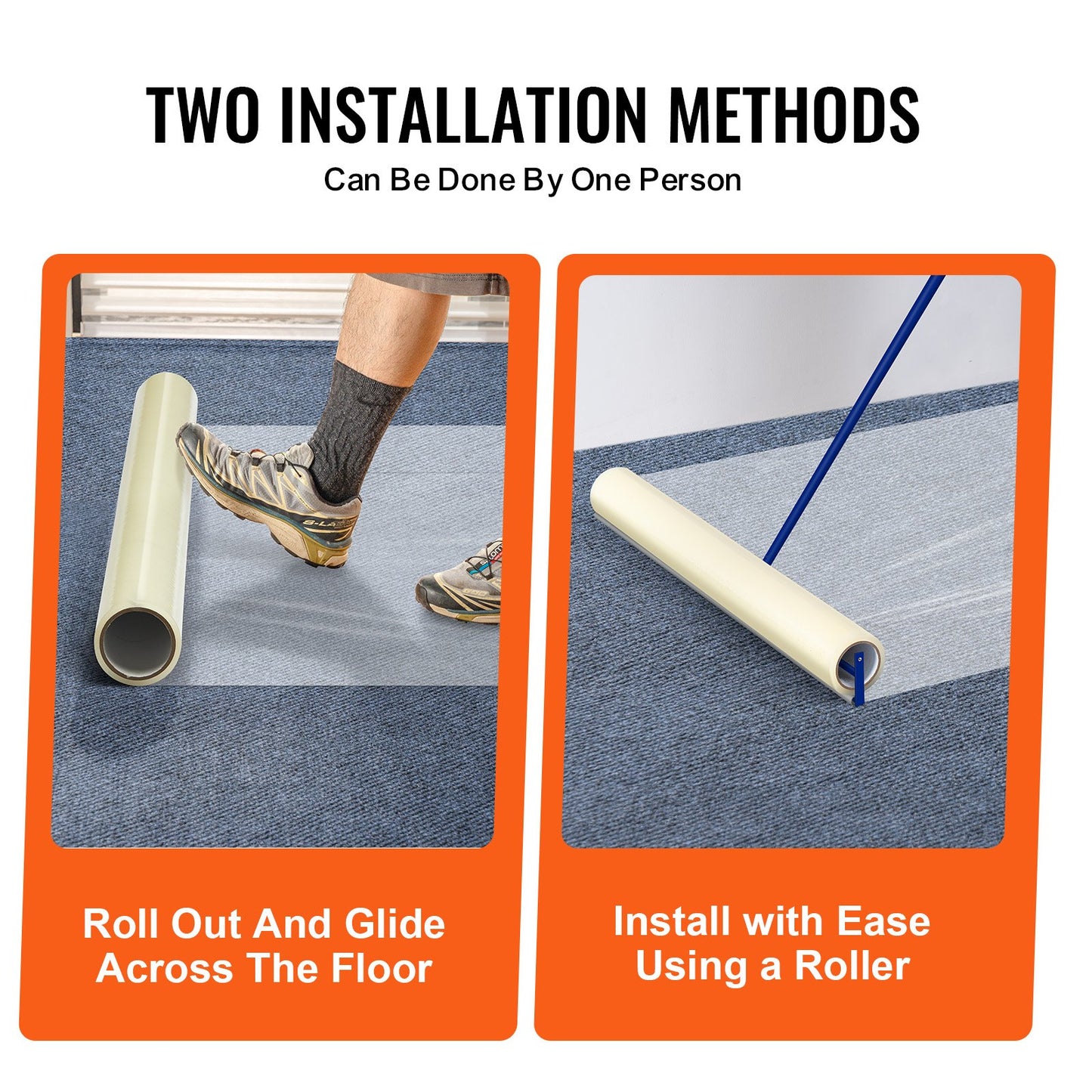 Teppichschutzfolie 36" x 200" selbstklebend Auto Teppichschutz PE