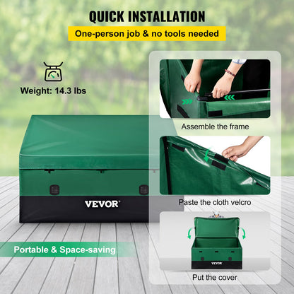 Outdoor Storage Box Patio Deck Box 150 Gallon Waterproof PE Tarpaulin