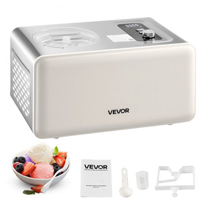Automatic Ice Cream Maker with Built-in Compressor, 2 Quart No Pre-freezing Gelato Maker, Electric Sorbet-Maker, 3 Modes Compressor Ice Cream Machine for Home Kitchen
