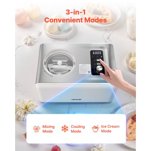 2-liter automatic ice cream maker with built-in compressor, no pre-freezing | EU