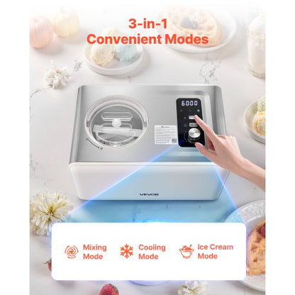 2-liter automatic ice cream maker with built-in compressor, no pre-freezing | EU