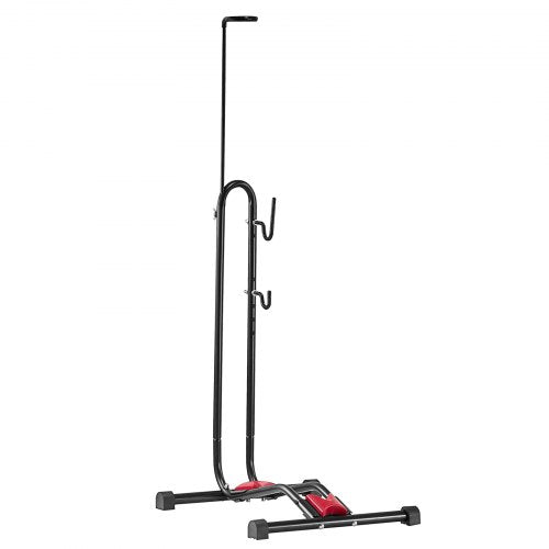 Bike Rack, Upright Bike Stand Floor for 16 to 27.5 Inch Mountain & Road Bikes, Vertical & Horizontal Bicycle Stand for Secure Parking and Storage in Garage, Truck Bed, Indoor, Outdoor, Black