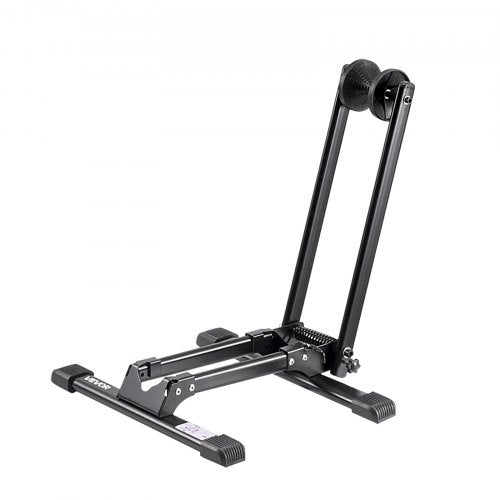 Bike Rack, Fits 20 to 29 Inch Mountain & Road Bikes, Alloy Steel Rust-Resistant Bike Floor Stand Rack, Foldable Bicycle Stand for Entryway, Garage, Home Bikes Parking & Storage, 1 Pack, Black