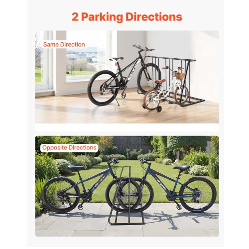 Bodenfahrradträger für 3-Zoll-Reifenbreite, Fahrradträger, Kapazität für 6 Fahrräder