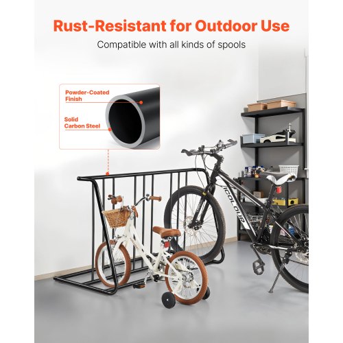Bodenfahrradträger für 3-Zoll-Reifenbreite, Fahrradträger, Kapazität für 6 Fahrräder