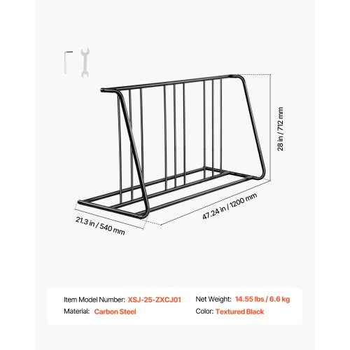 Bodenfahrradträger für 3-Zoll-Reifenbreite, Fahrradträger, Kapazität für 6 Fahrräder