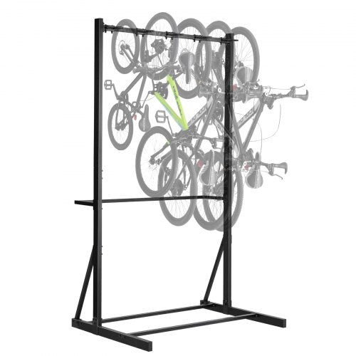 Bike Rack, 300LBS/136KG Capacity for up to 5 Bikes, Freestanding Bike Storage Rack, Carbon Steel Vertical Bicycle Stand for Home, Yard, Garage, Living Room, Indoor/Outdoor Bicycle Storage Stand