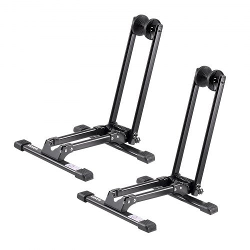 Bike Racks 2 Pack, Fits 20 to 29 Inch Mountain & Road Bikes, Alloy Steel Rust-Resistant Bike Floor Stand Rack, Foldable Bicycle Stand for Entryway, Garage, Home Bikes Parking & Storage, Black