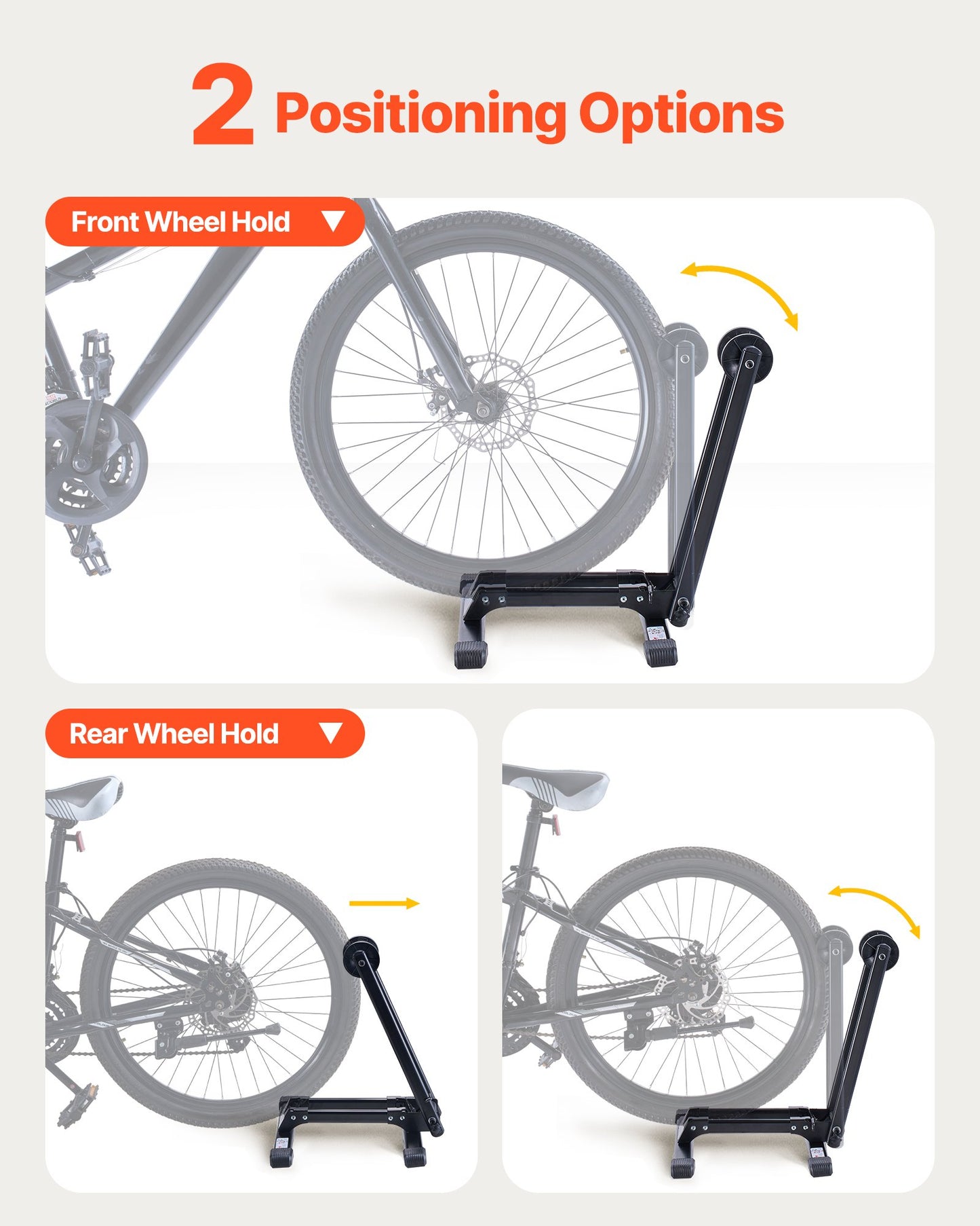 Bike Racks 2 Pack, Fits 20 to 29 Inch Mountain & Road Bikes, Alloy Steel Rust-Resistant Bike Floor Stand Rack, Foldable Bicycle Stand for Entryway, Garage, Home Bikes Parking & Storage, Black