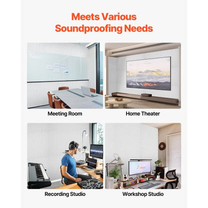 18-pack akustiska väggpaneler 28 x 28 x 1,8 cm självhäftande vita |  EU